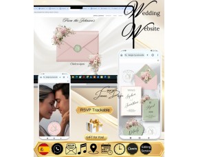 Blush Pink Sage Green Wedding Invitation Website (218w)